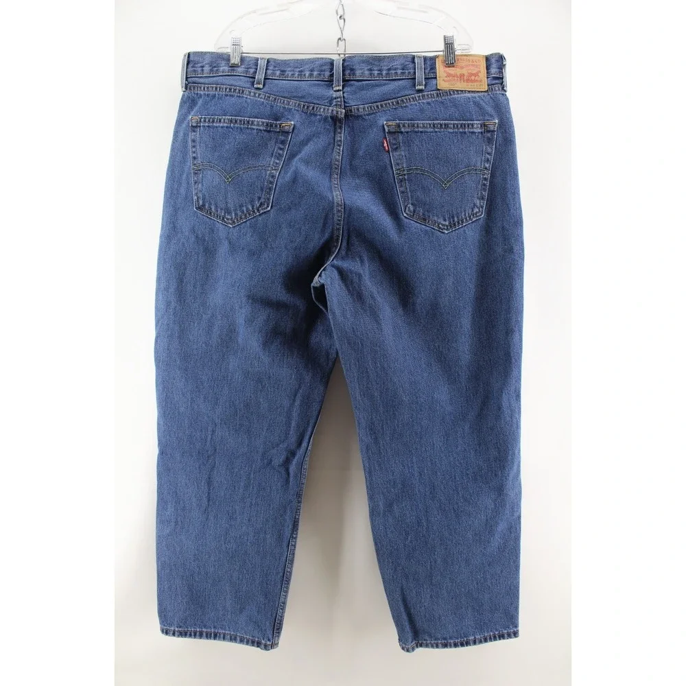 Mens Levis‎ 550 Denim Jeans Relaxed Taper Dark Wash Blue 42x29